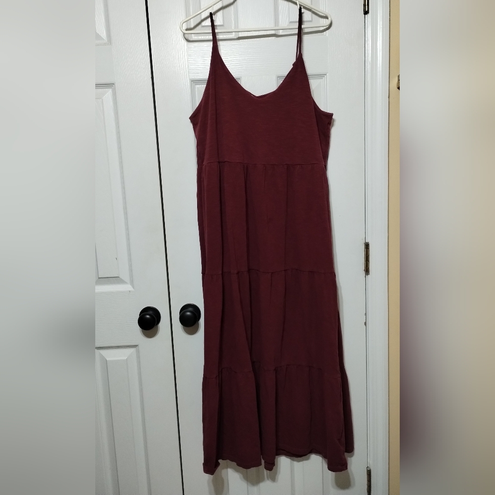 Old Navy Women's Size L Tall Burgundy Maxi Dress